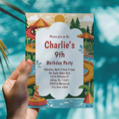 Kids Water Park Summer Birthday Party 招待状