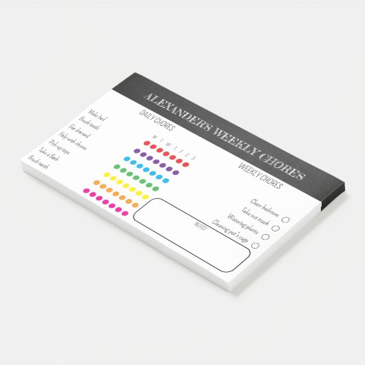 Kids Weekly Chores Post-It Notes ポストイット (アングル)