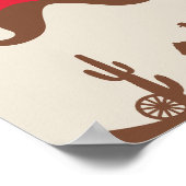 Kids Western Red "Grab a stache"パーティーの好意サイン ポスター (角)