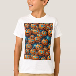Kids Whimsical Pumpkin Halloween T-Shirt Tシャツ