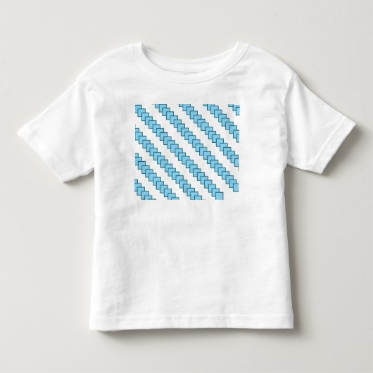 Kids White Tee with Modern Teal Geometric トドラーTシャツ (正面)