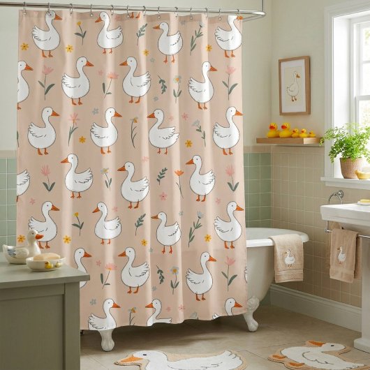 Kids Wildflower Duck シャワーカーテン