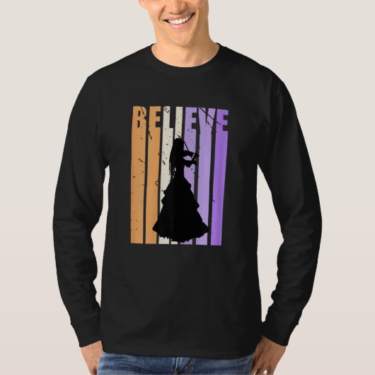 Kids Youth Retro Violin Believe Practice Plays The Tシャツ (正面)
