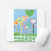 KidsArt for CHOC – ピケットフェンス付きハート マウスパッド (マウス)