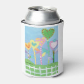 KidsArt for CHOC – ピケットフェンス付きハート 缶クーラー (缶正面)