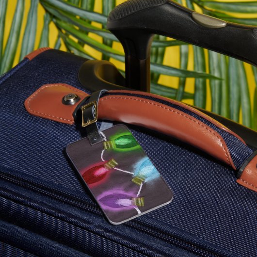 KidsArt for CHOC – 輝く明るいクリスマスライト ラゲッジタグ (正面インサイチュ1)