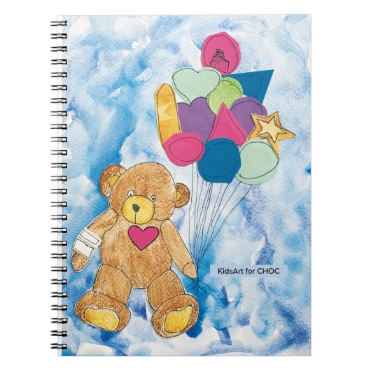 KidsArt for CHOC - Bear with Balloons Notebook ノートブック (正面)