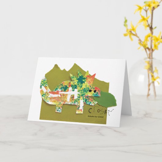 KidsArt for CHOC - Dino Roar Card カード (黄色い花)