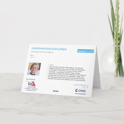 KidsArt for CHOC - Underwater Explorer サンキューカード (裏面)