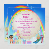 Kids's 遊 in Playgroundパーティー招待状 招待状 (正面/裏面)