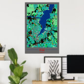 Kiel Stadtkarten Zentrum im Kontrast ポスター (ホームオフィス)