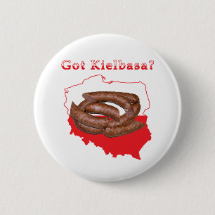 Kielbasaの得られたポーランドの地図 缶バッジ