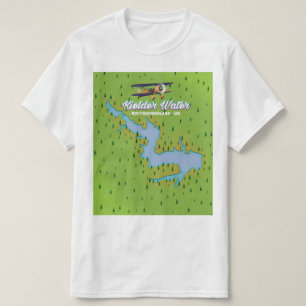 Kielder Water Northumberlandの英国の地図 Tシャツ