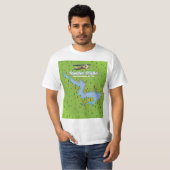Kielder Water Northumberlandの英国の地図 Tシャツ (正面フル)