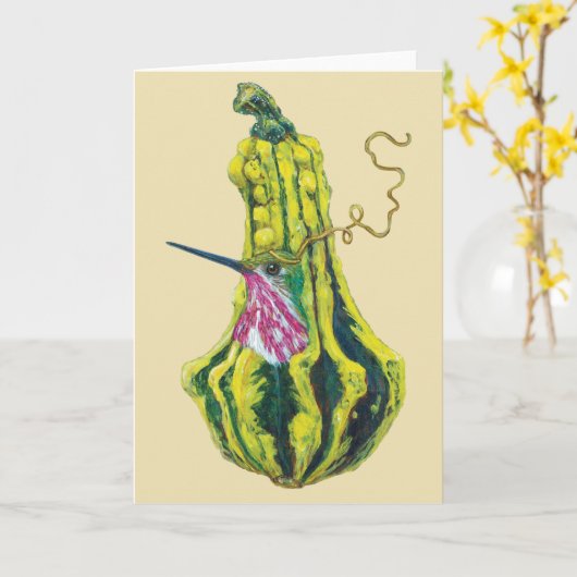 Kieth the caliophummingbird 5x7カード カード (黄色い花)