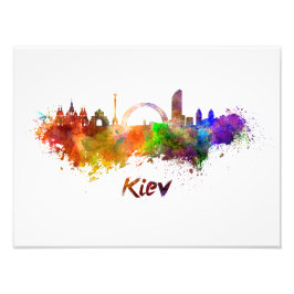 Kiev skyline in watercolor フォトプリント           