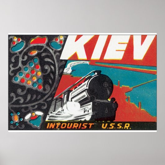 Kiev_Vintage Travelポスターアートワーク ポスター (正面)