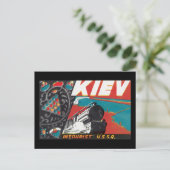 Kiev_Vintage Travelポスターアートワーク ポストカード (スタンド正面)