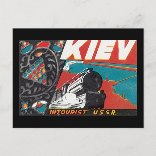Kiev_Vintage Travelポスターアートワーク ポストカード (正面)