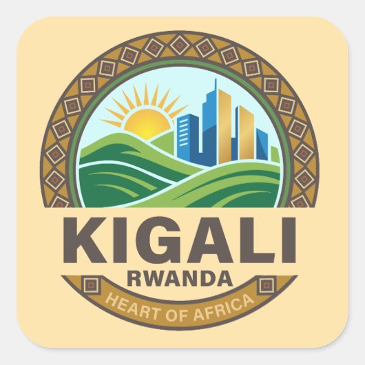 Kigali Rwanda Africa スクエアシール (正面)