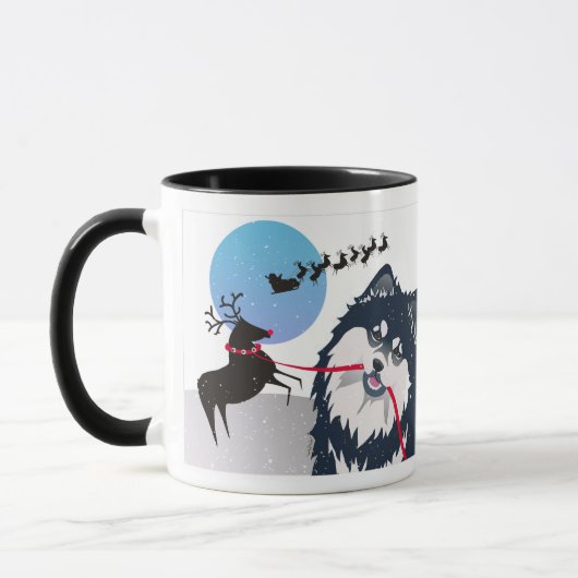 KIITOSサンタフィンランドのLapphundはスタイルをマグ選びます マグカップ (左)