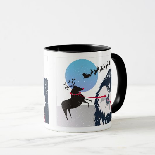 KIITOSサンタフィンランドのLapphundはスタイルをマグ選びます マグカップ (正面右)