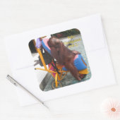 KiKi Orangutan車椅子 スクエアシール (封筒)