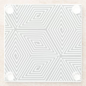 kikou (Turtle shell) [black] - Japanese Pattern ガラスコースター (裏面)