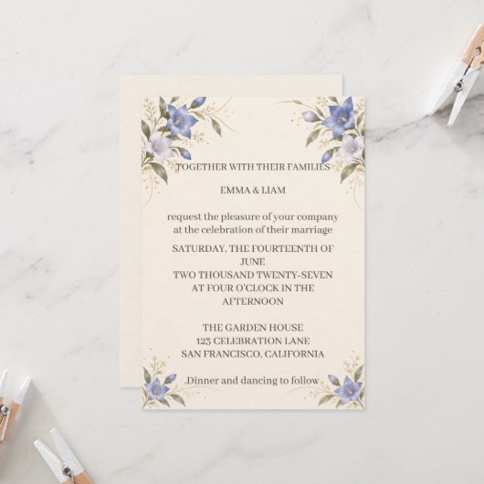 Kikyo Wedding Invitation 招待状 (正面/裏面インサイチュ)