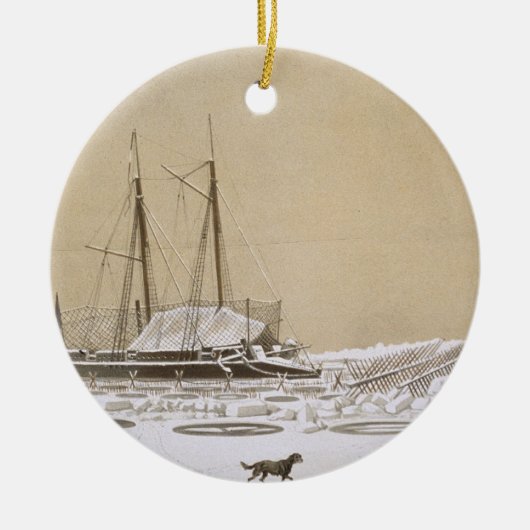 Kil-BourounのLa Flecheは「NOからの氷によって、侵入しました セラミックオーナメント (正面)