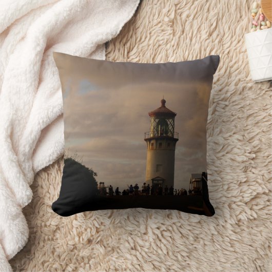 Kilaea Light house at Dusk写真on a クッション (ブランケット)