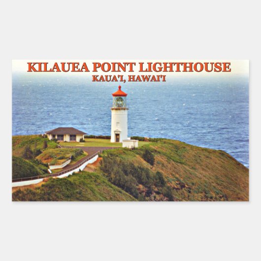 Kilaea Point Light house, Kauai, Hawaiiスタンプ 長方形シール (正面)