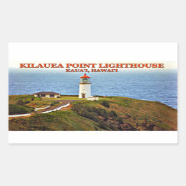 Kilaea Point Light house, Kauai, Hawaiiスタンプ 長方形シール