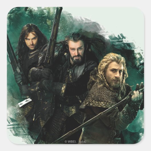 Kili, THORIN OAKENSHIELD™, & Fili Graphic スクエアシール (正面)