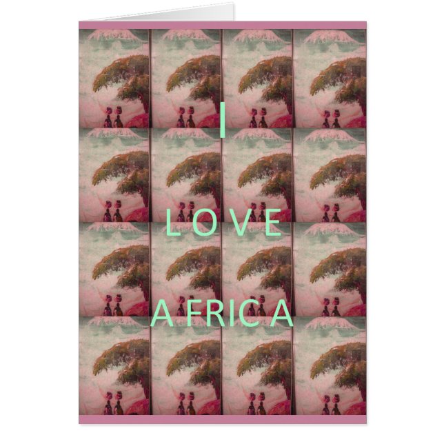 Kilimanjaroタンザニア挨拶カードテンプレート (正面)