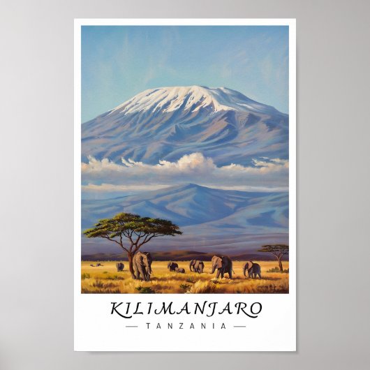 Kilimanjaro Tanzania Wall Art, African Mountain ポスター (正面)