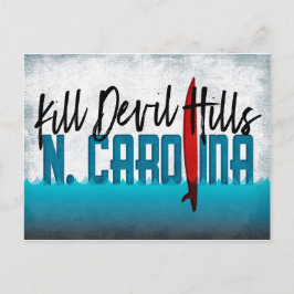 Kill Devil Hillsポストカードノースカロライナのサーフボード ポストカード