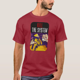 Kill the System Anti-Establishment Pyramid Eye Art Tシャツ