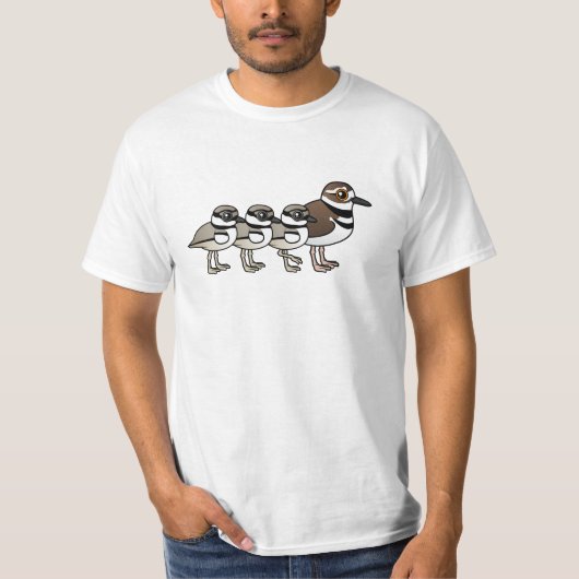 Killdeer及び3羽のひよこ Tシャツ (正面)