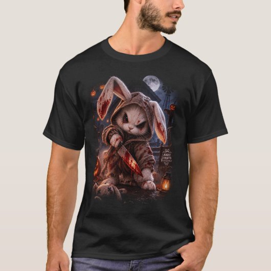 Killer Bunny Halloween Horror Tシャツ (正面)