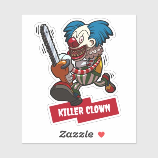 Killer Clown Halloween Horror Chainsaw Cartoon シール (シート)