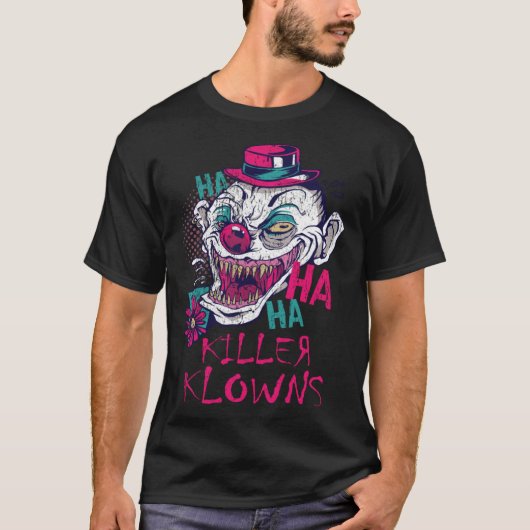 Killer Klowns Halloween Alien Clown Serial Killer Tシャツ (正面)