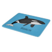 Killer whale cartoon illustration  カッティングボード (角)