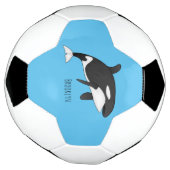 Killer whale cartoon illustration  サッカーボール (回転)