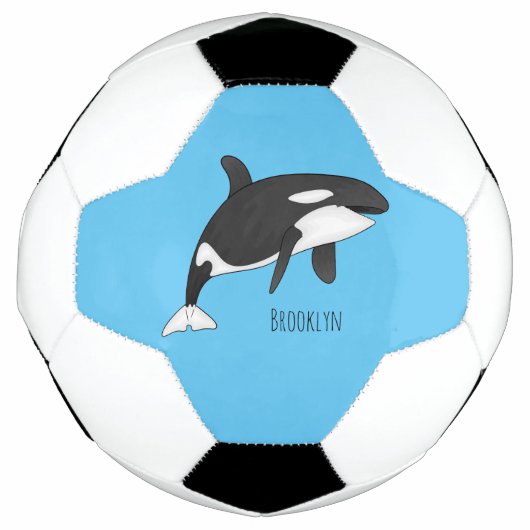 Killer whale cartoon illustration  サッカーボール (正面)