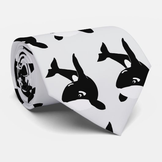 Killer Whale Design ネクタイ (ロール)