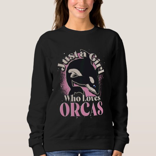 Killer Whale  Ocean Animal  Girls Women Orca Long  スウェットシャツ (正面)