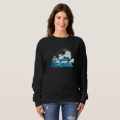 Killer Whale  Waves Ocean Animal Orca Long Sleeve スウェットシャツ (正面フル)