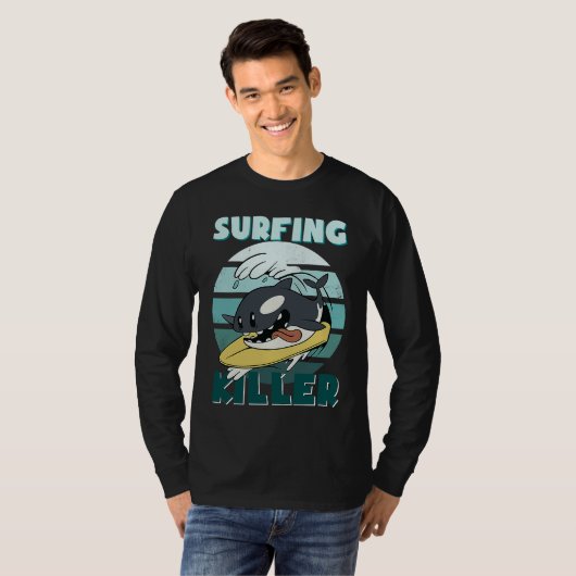 Killerwal Surf Ocean  Men's Boys Children's Orca Tシャツ (正面フル)