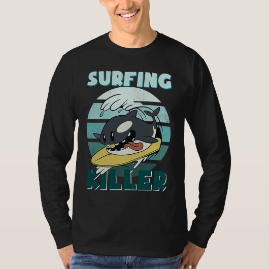 Killerwal Surf Ocean  Men's Boys Children's Orca Tシャツ (正面)